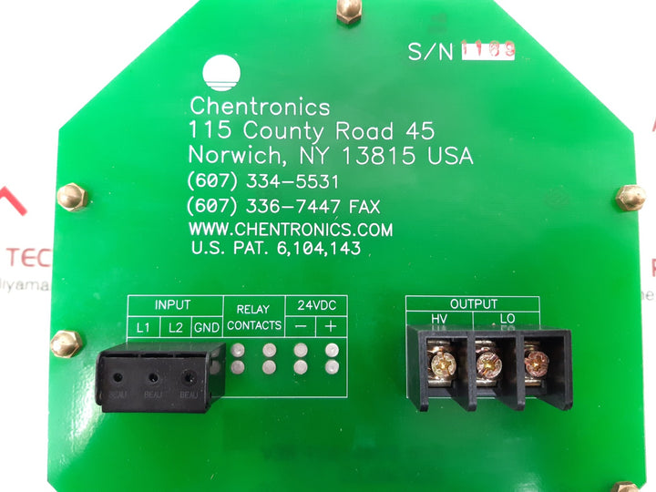 Chentronics 6,104,143 flame scanner 