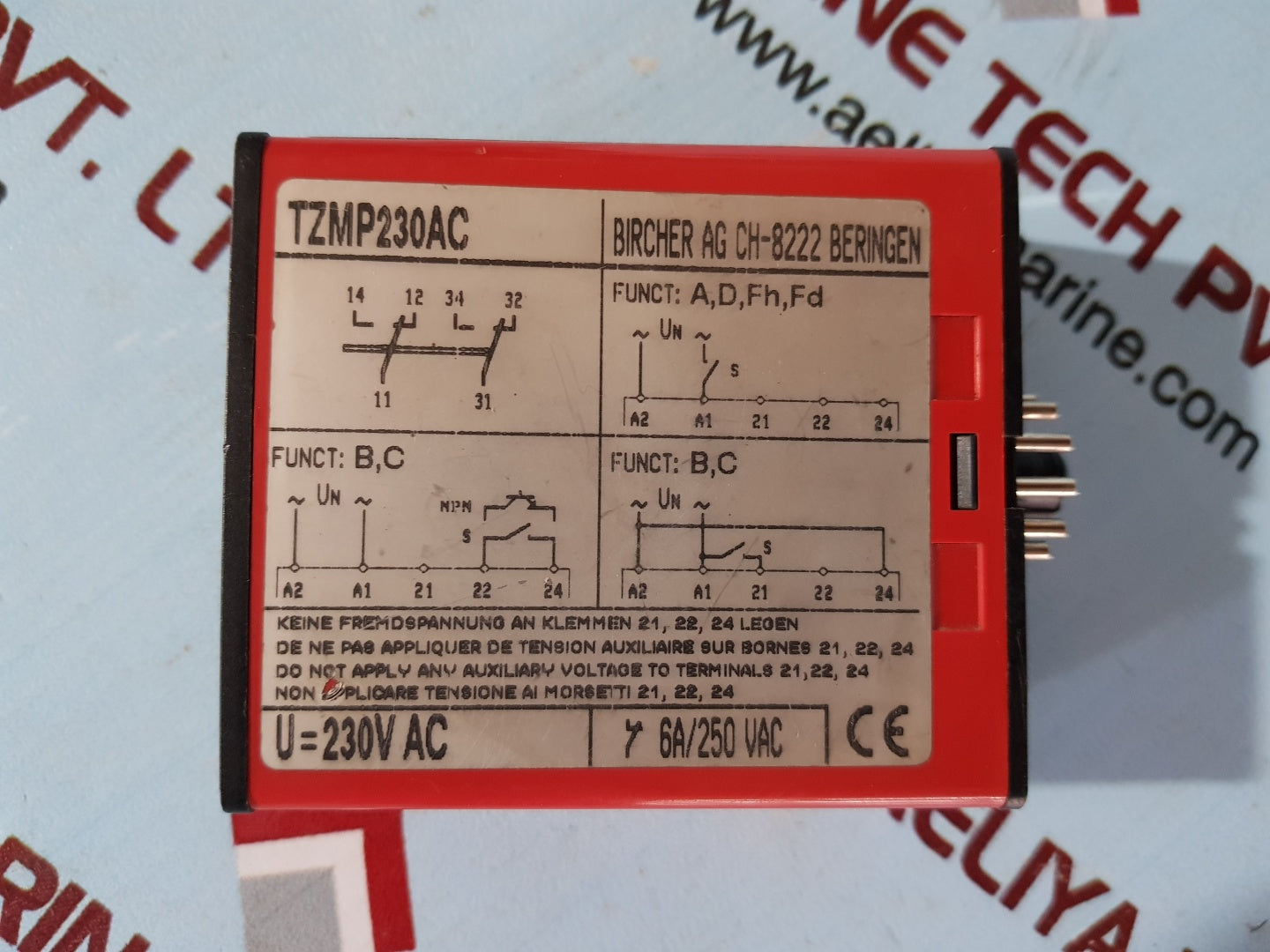 Bircher tzmp230ac time delay relay