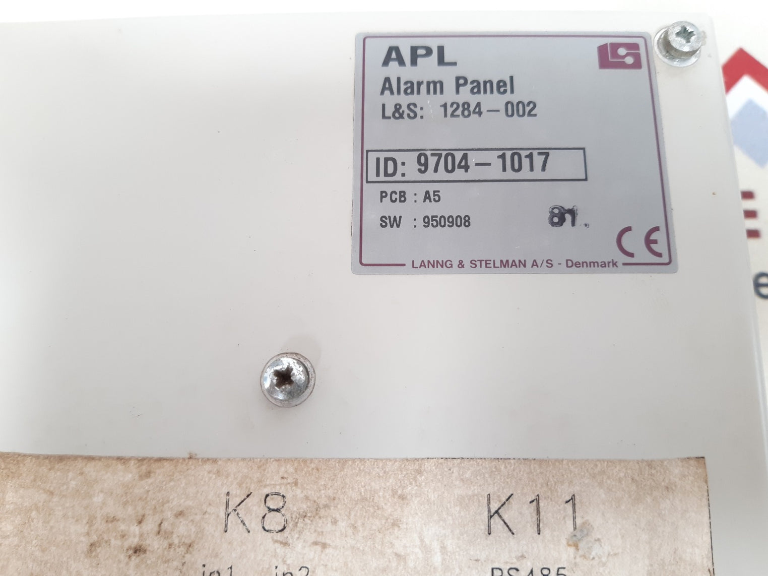 Lanng & stelman 1284-002 alarm panel 