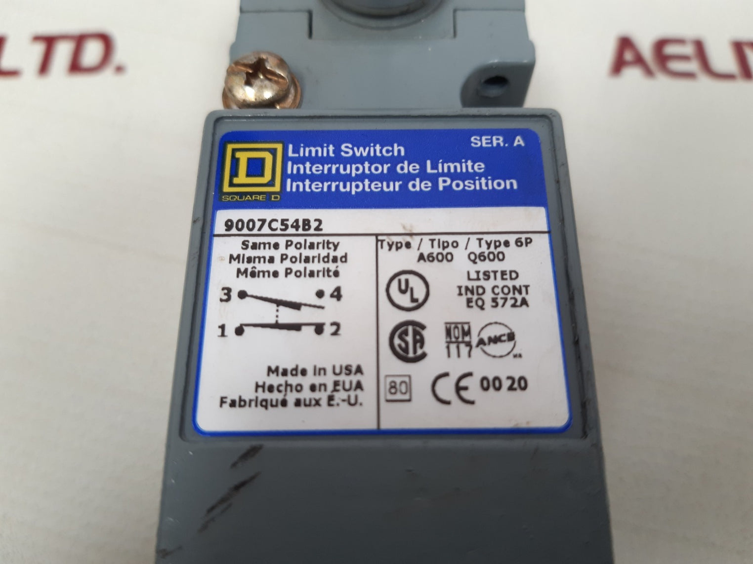 Square d 9007c54b2 ser. A limit switch