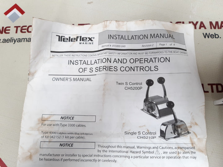 Teleflex s series ch5210p single s control