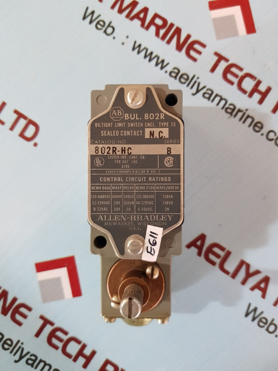 Allen-bradley 802r-hc series.b oiltight limit switch