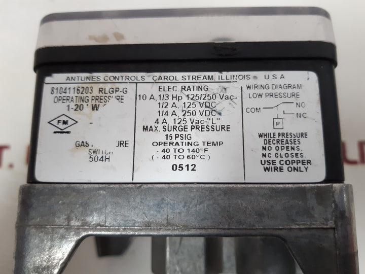 Antunes 8104116203 rlgp-g pressure switch
