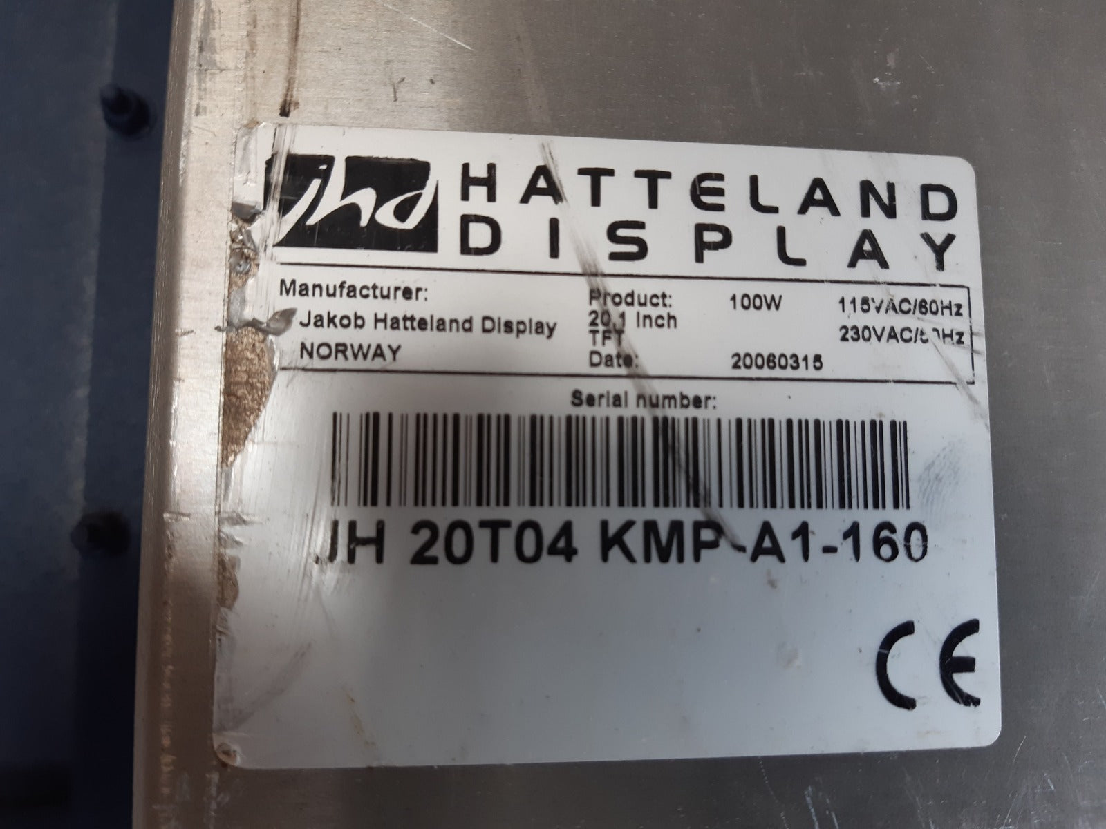 Hatteland jh 20t04 kmp-a1-160 display 