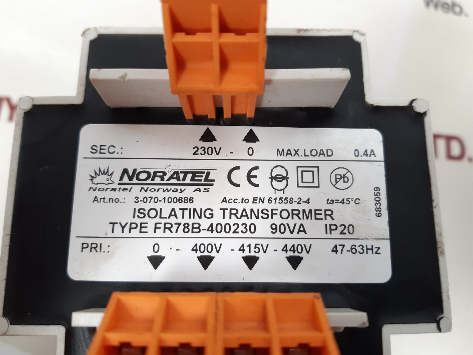 Noratel fr78b-400230 isolating transformer