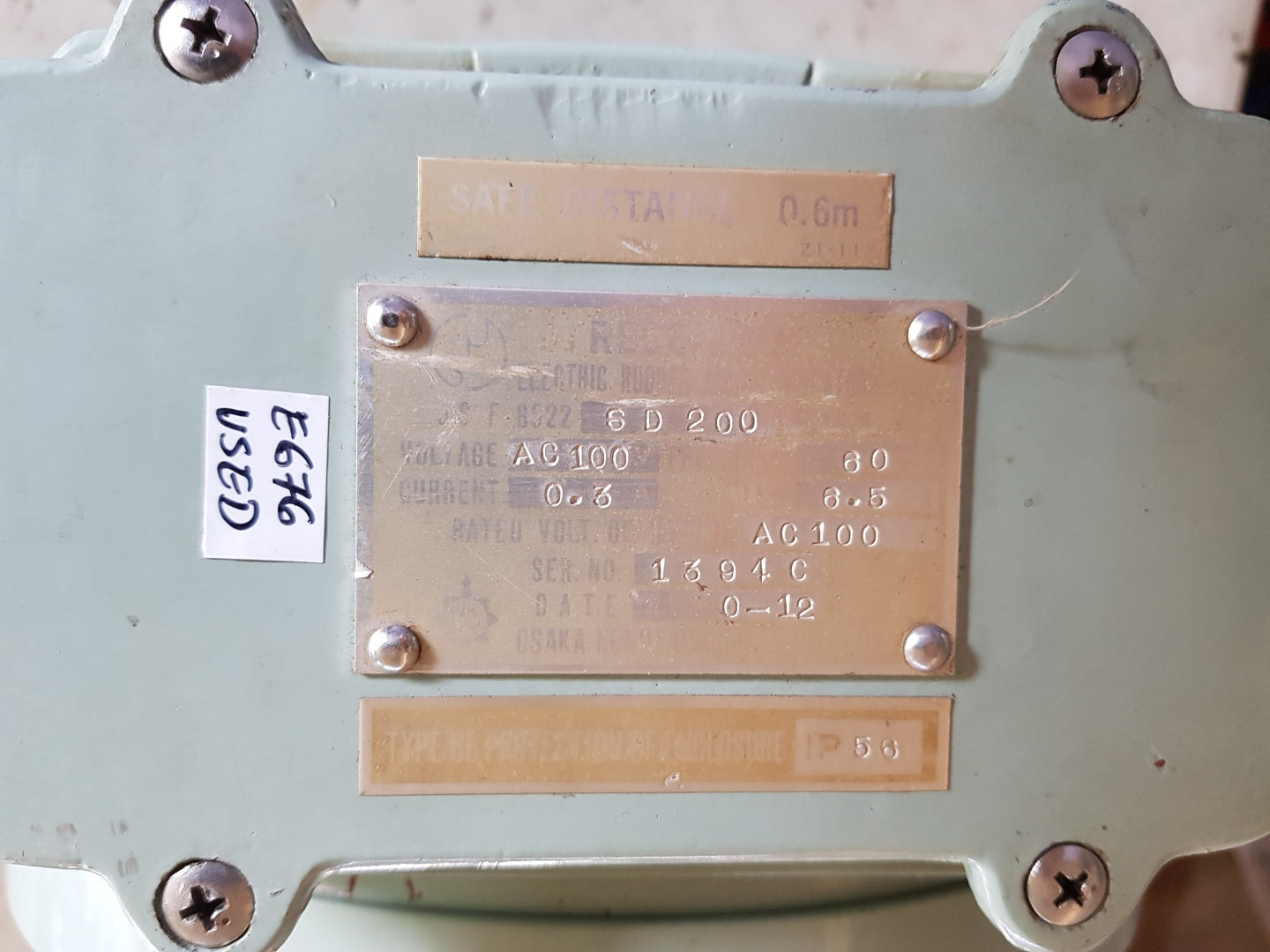 Osaka nunotani jis f 8522 sd 200 electric rudder angle indicator