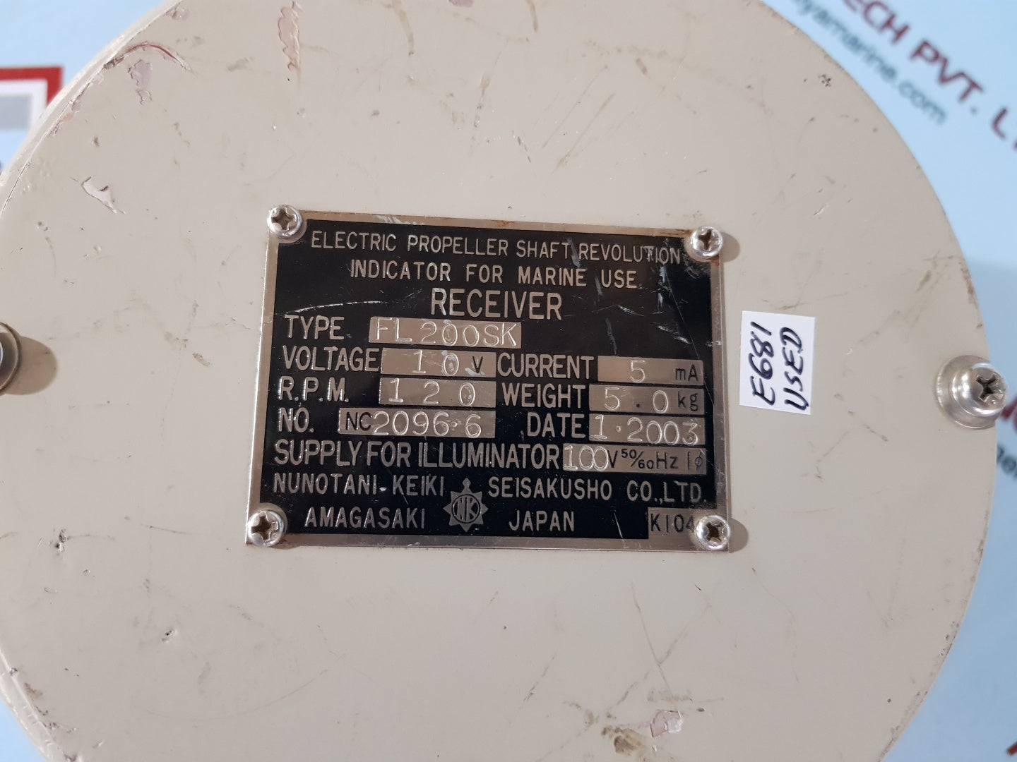 Nunotani-Keiki fl200sk electric propeller shaft revolution indicator