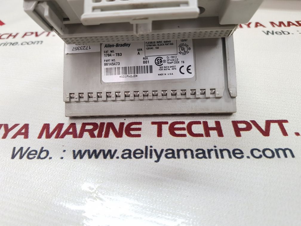 Allen-bradley 1794-tb3 flex i/o terminal base ser A rev b01 5vdc,640ma
