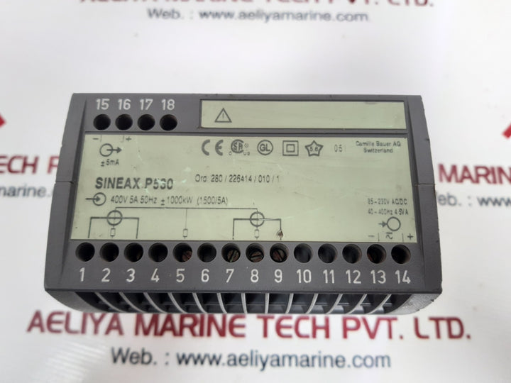 Camille sineax p530 active reactive power transducer 