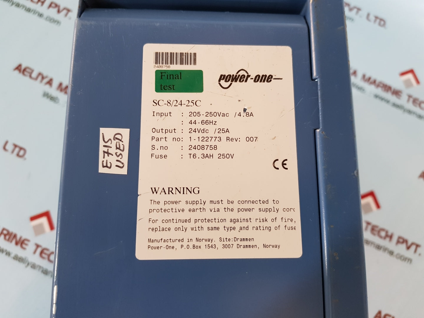 Power-one sc-8/24-25c switch mode power supply 44-66hz