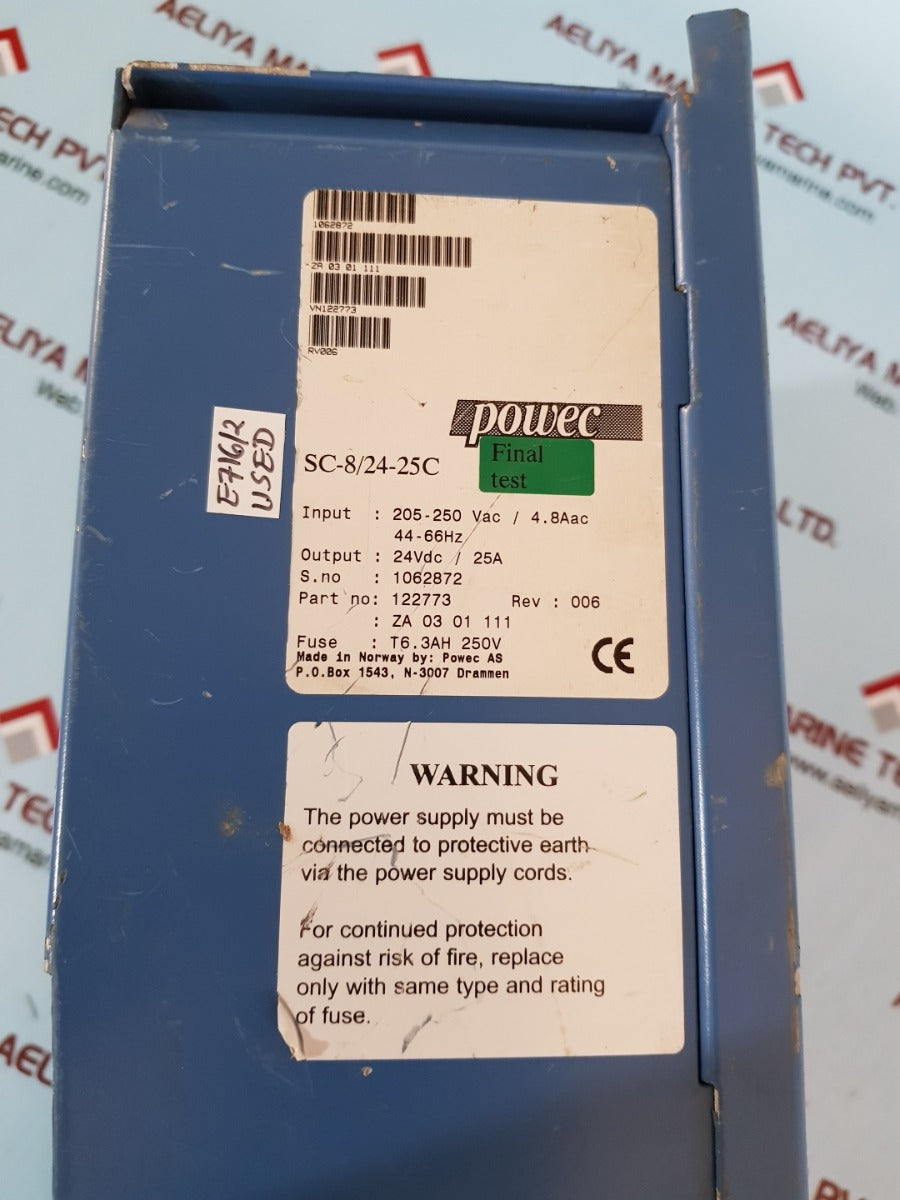 Powec sc-8/24-25c switch mode power supply rev 006