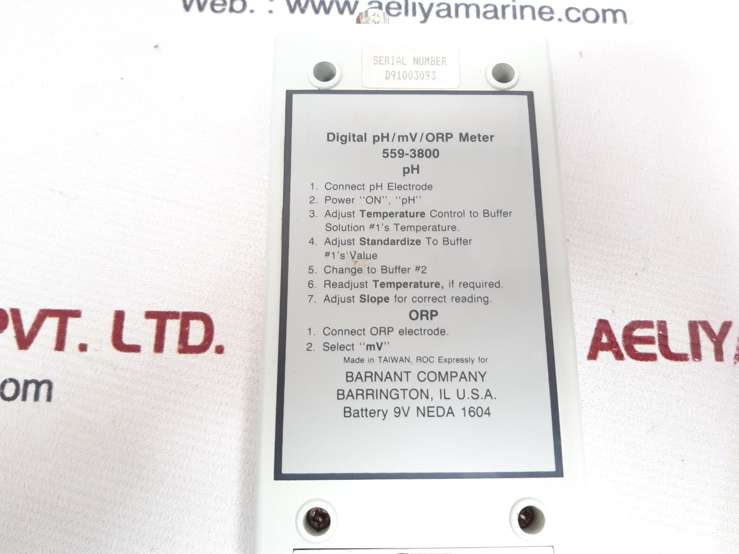 Barnant 559-3800 digital ph/mv/orp meter 