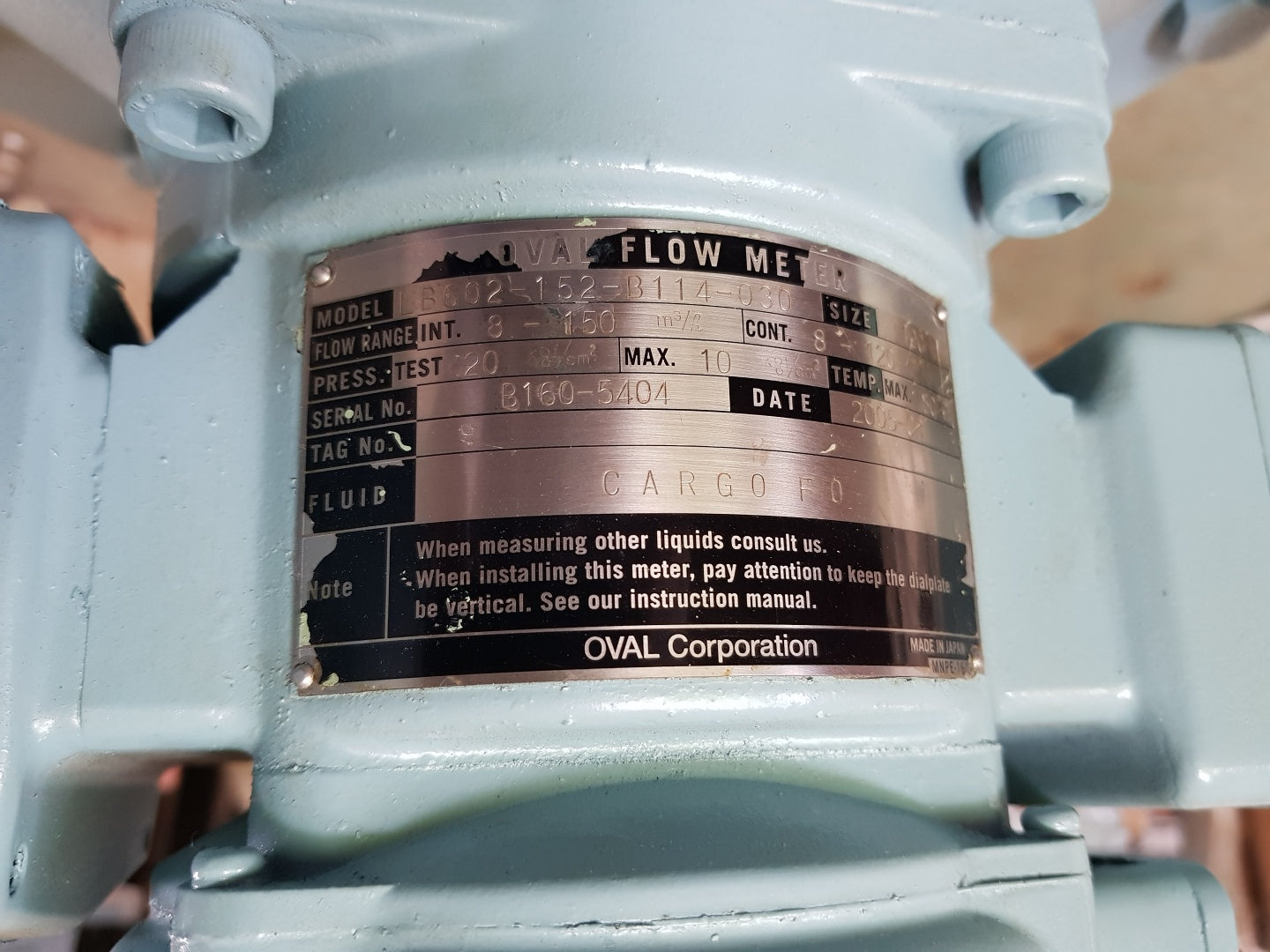 Oval lb602-152-b114-030 oval flow meter