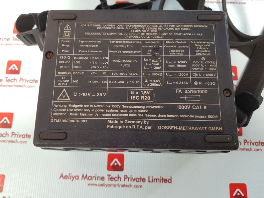 Gossen-metrawatt metriso 1000d insulation tester
