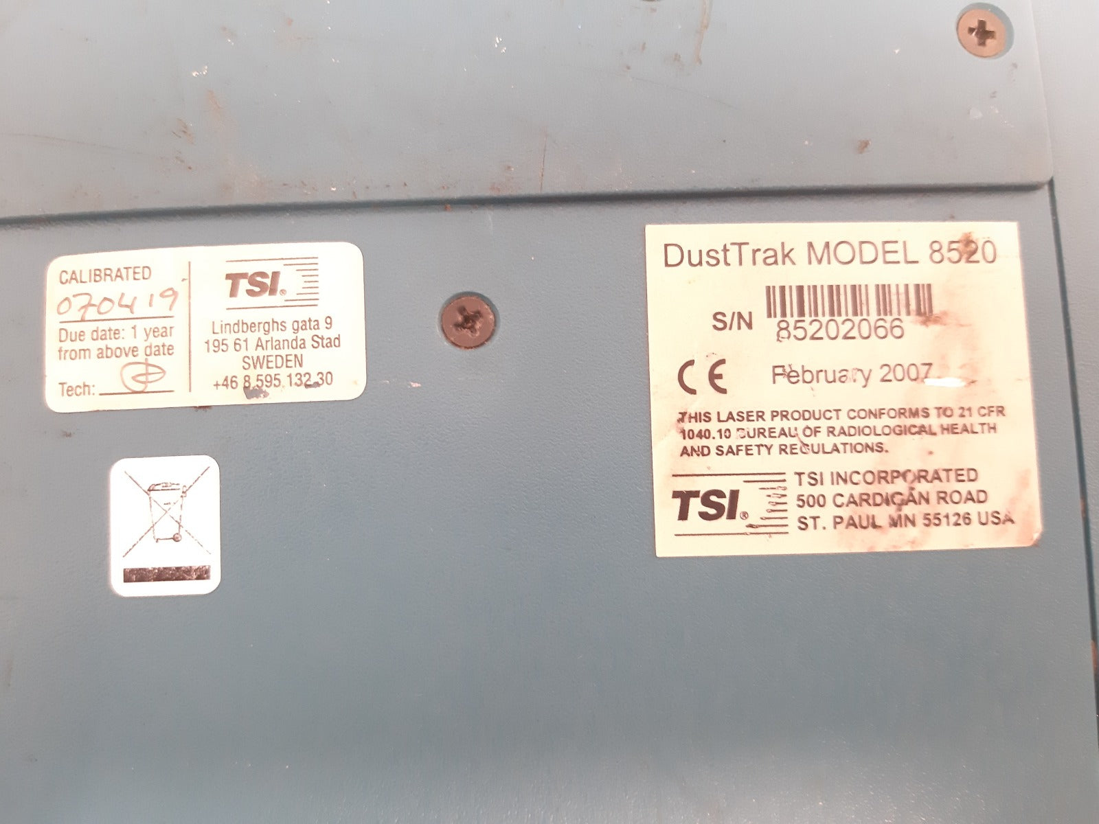 Dusttrak 8520 aerosol monitor 