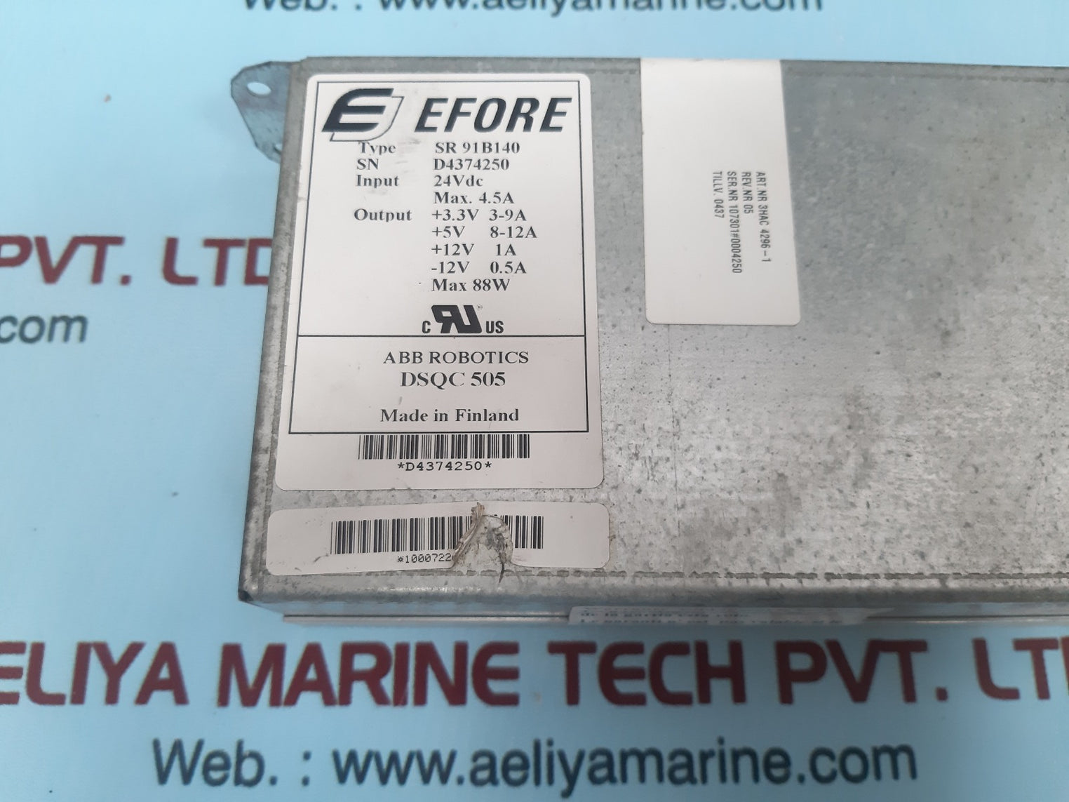 Abb robotics efore sr 91b140 power supply 