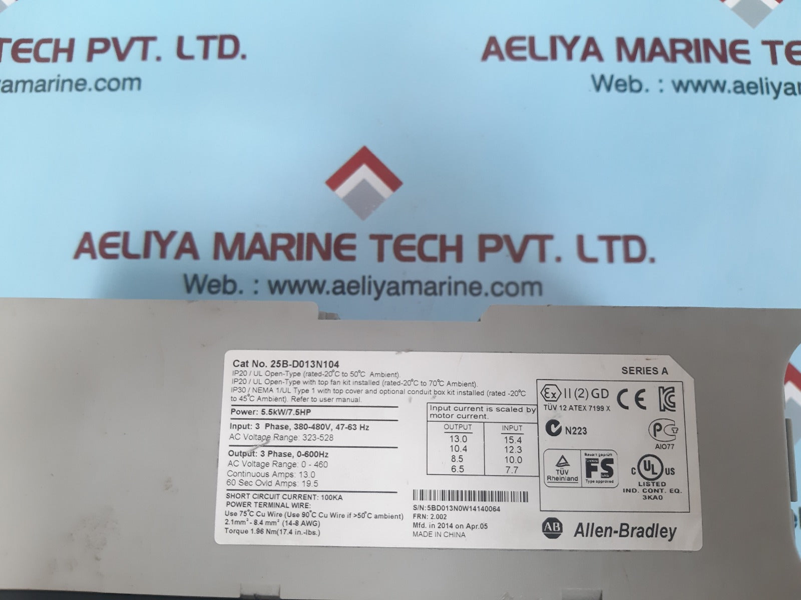 Allen-bradley 25b-d013n104 power flex 525 power module