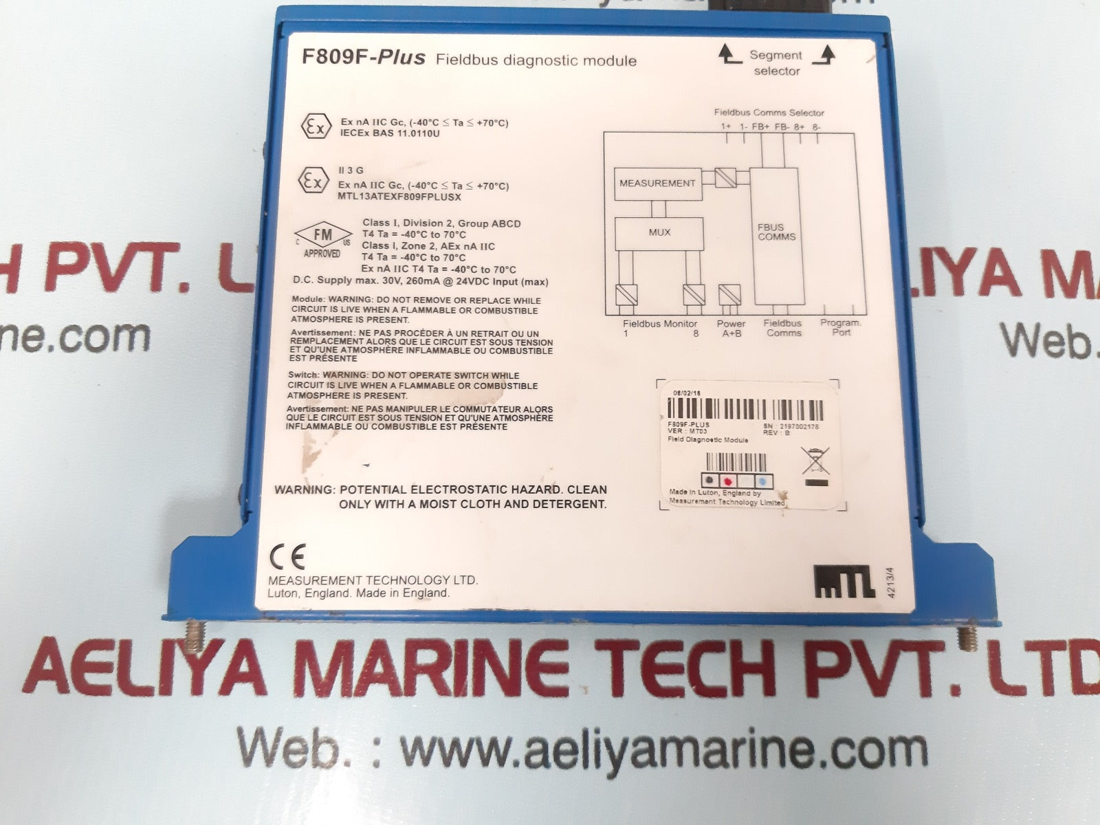 Measurement technology f809f-plus fieldbus diagnostic module
