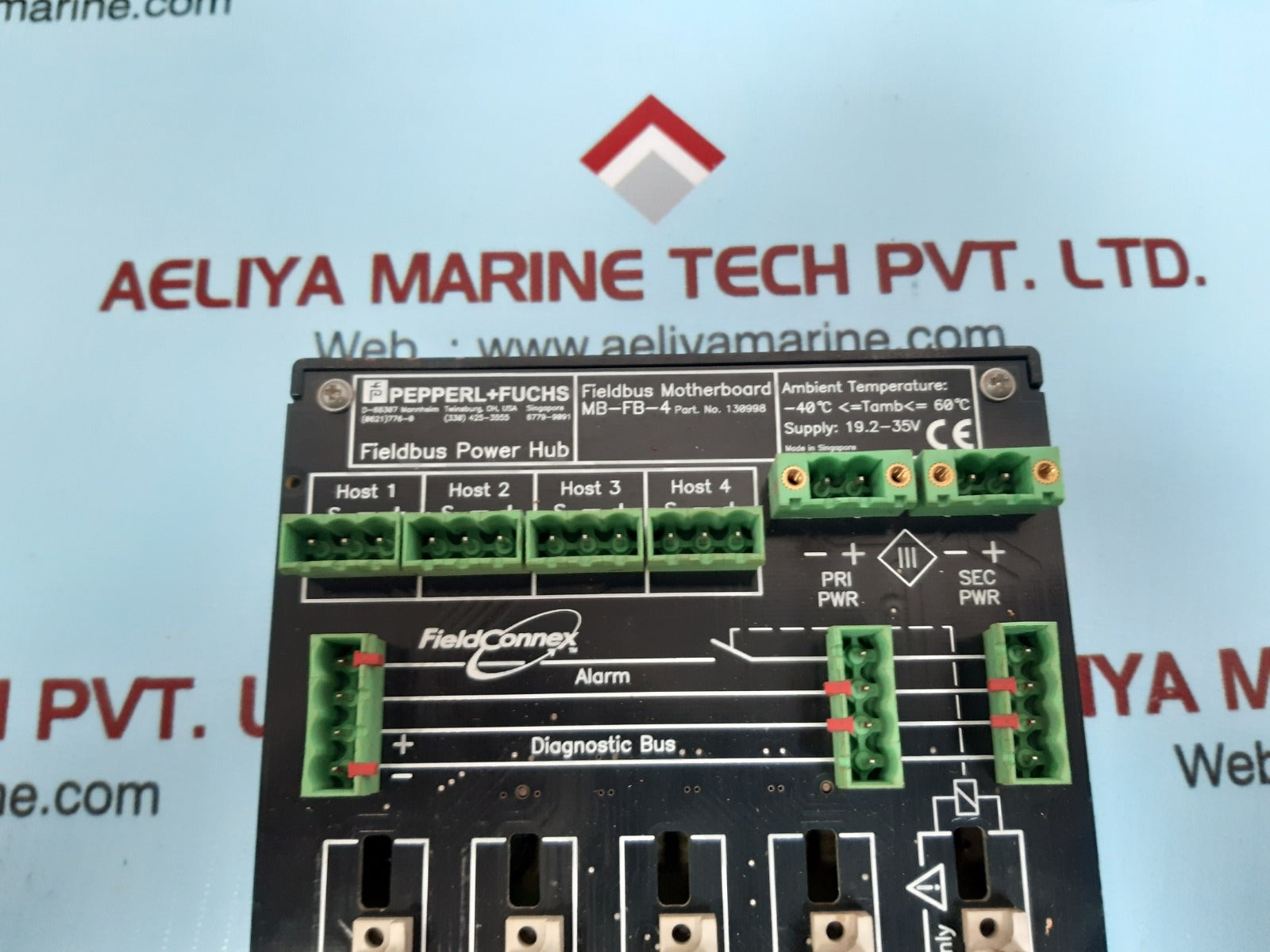 Pepperl+fuchs mb-fb-4 fieldbus powerhub motherboard 130998