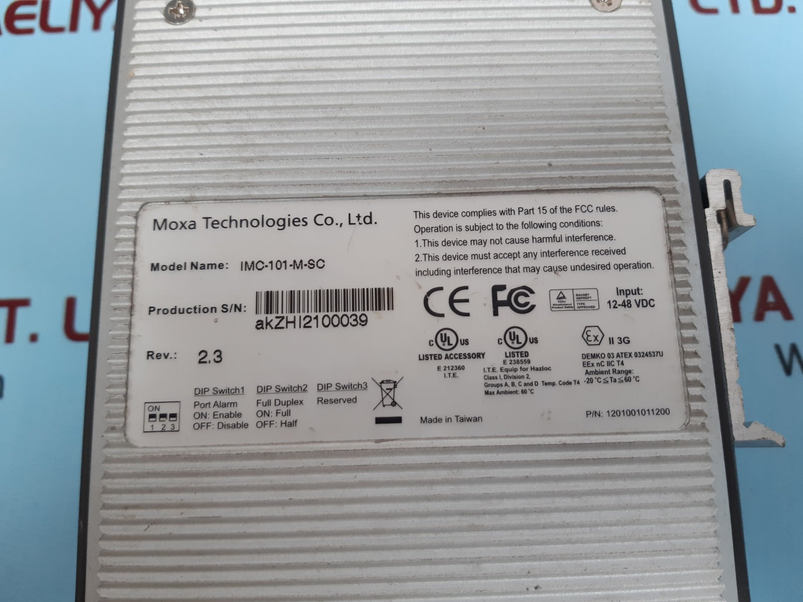 Moxa imc-101-m-sc industrial media converter 1201001011200