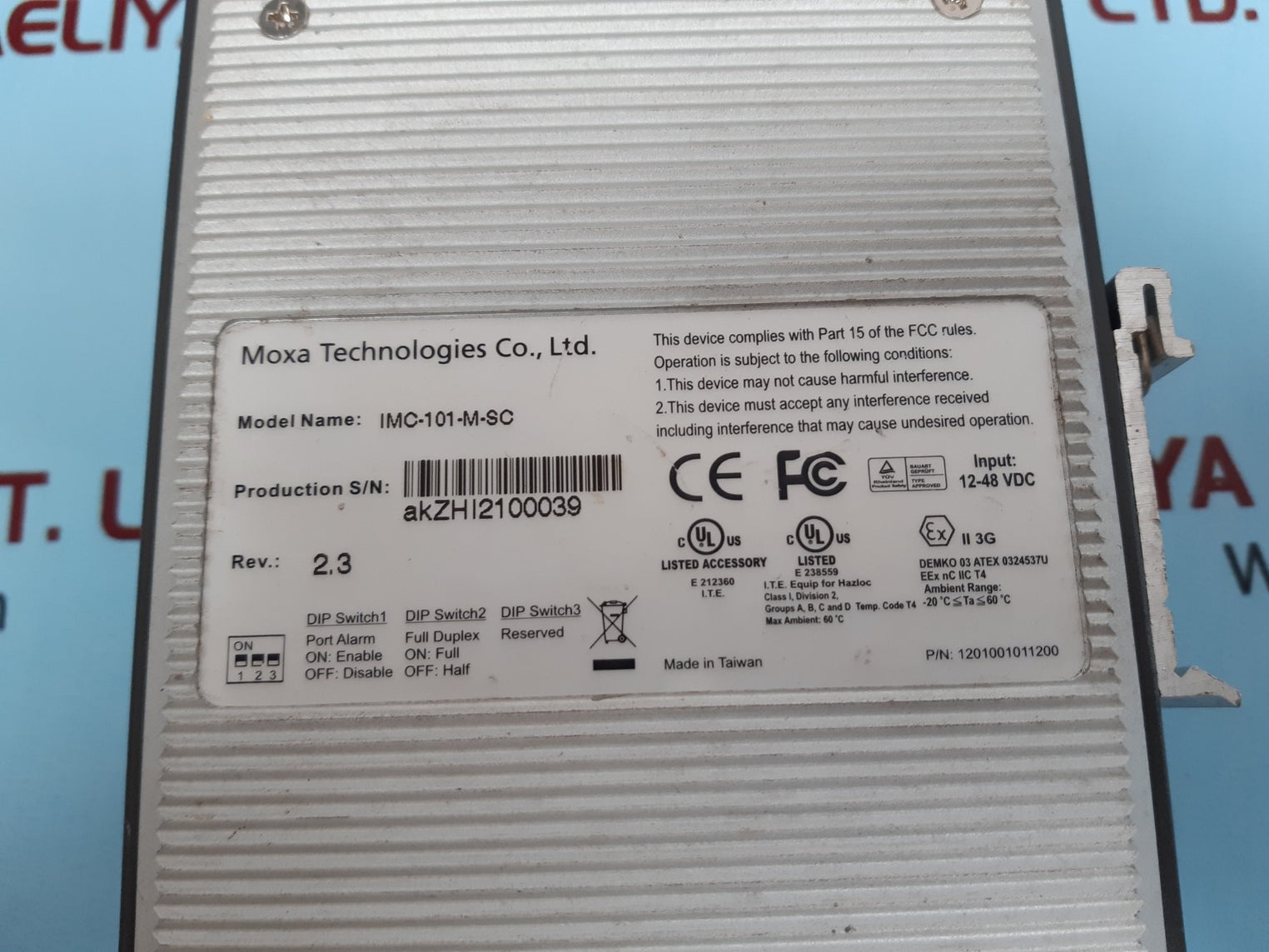 Moxa imc-101-m-sc industrial media converter 1201001011200