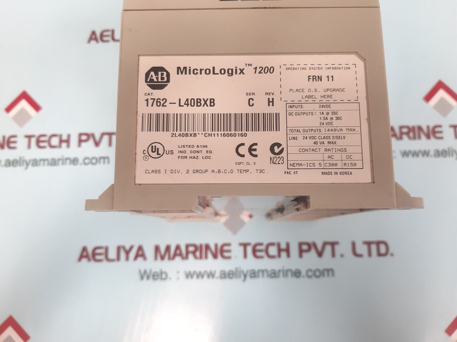Allen-bradley micrologix 1200 1762-l40bxb plc controller rev.h