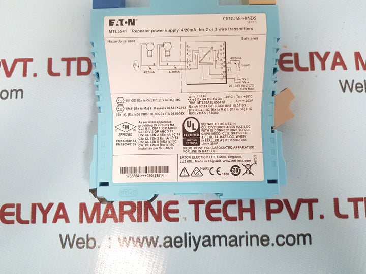 Eaton mtl5541 repeater power supply 4/20ma