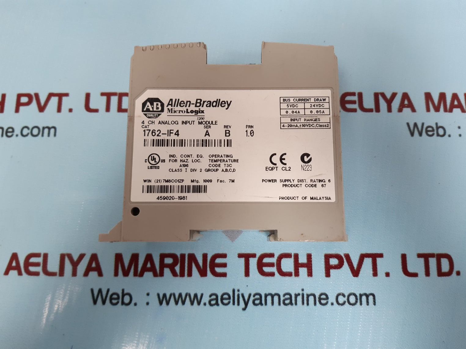 Allen-bradley 1762-if4 micro logix 1200 4 ch.current/voltage analog input module