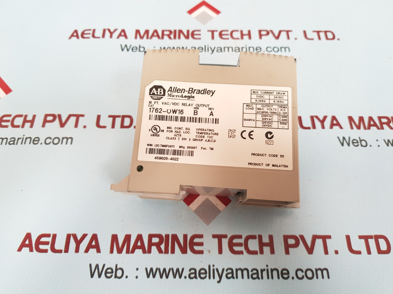 Allen-bradley micrologix 1762-ow16 relay output module 