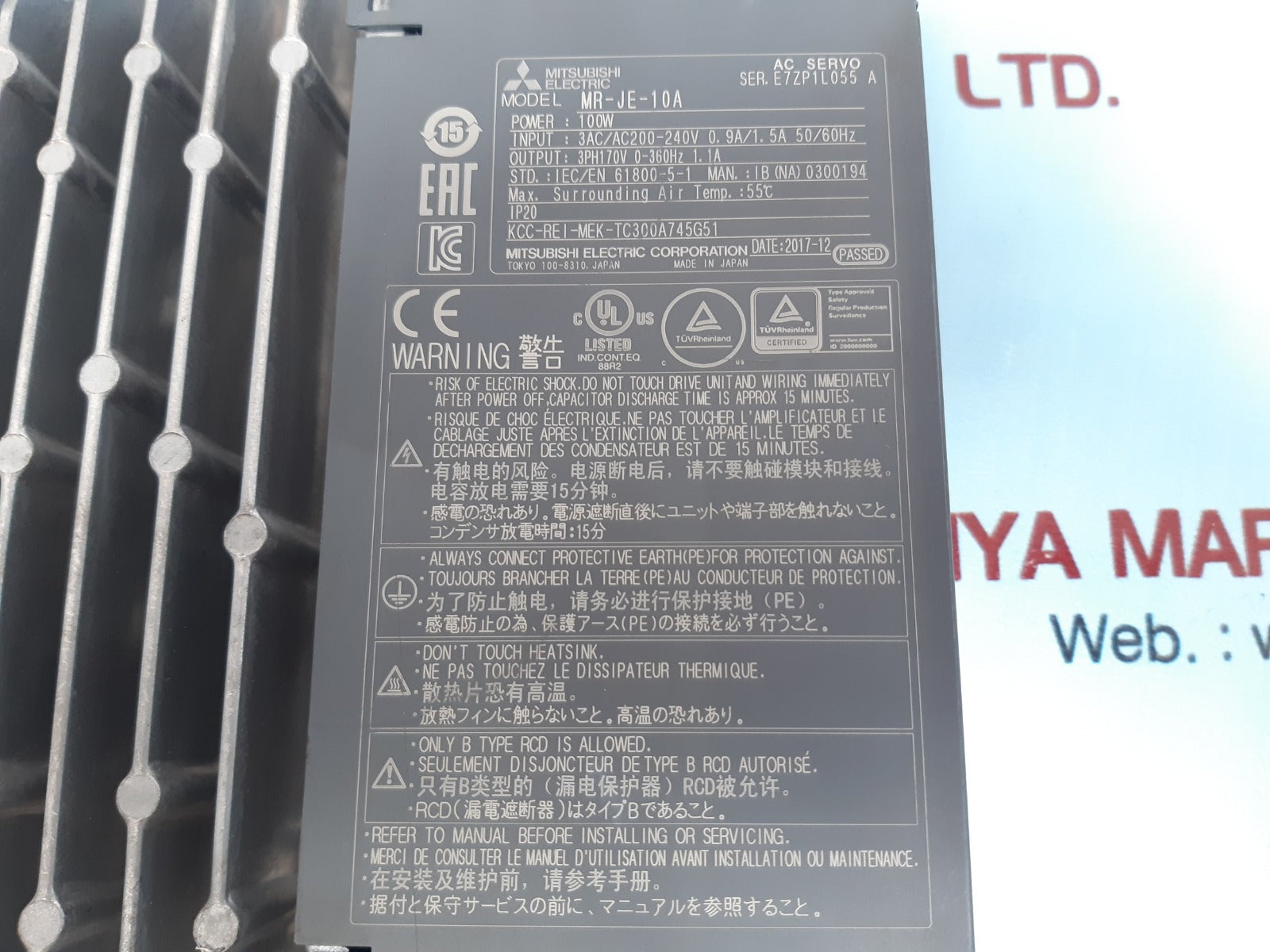 Mitsubishi mr-je-10a servo controller