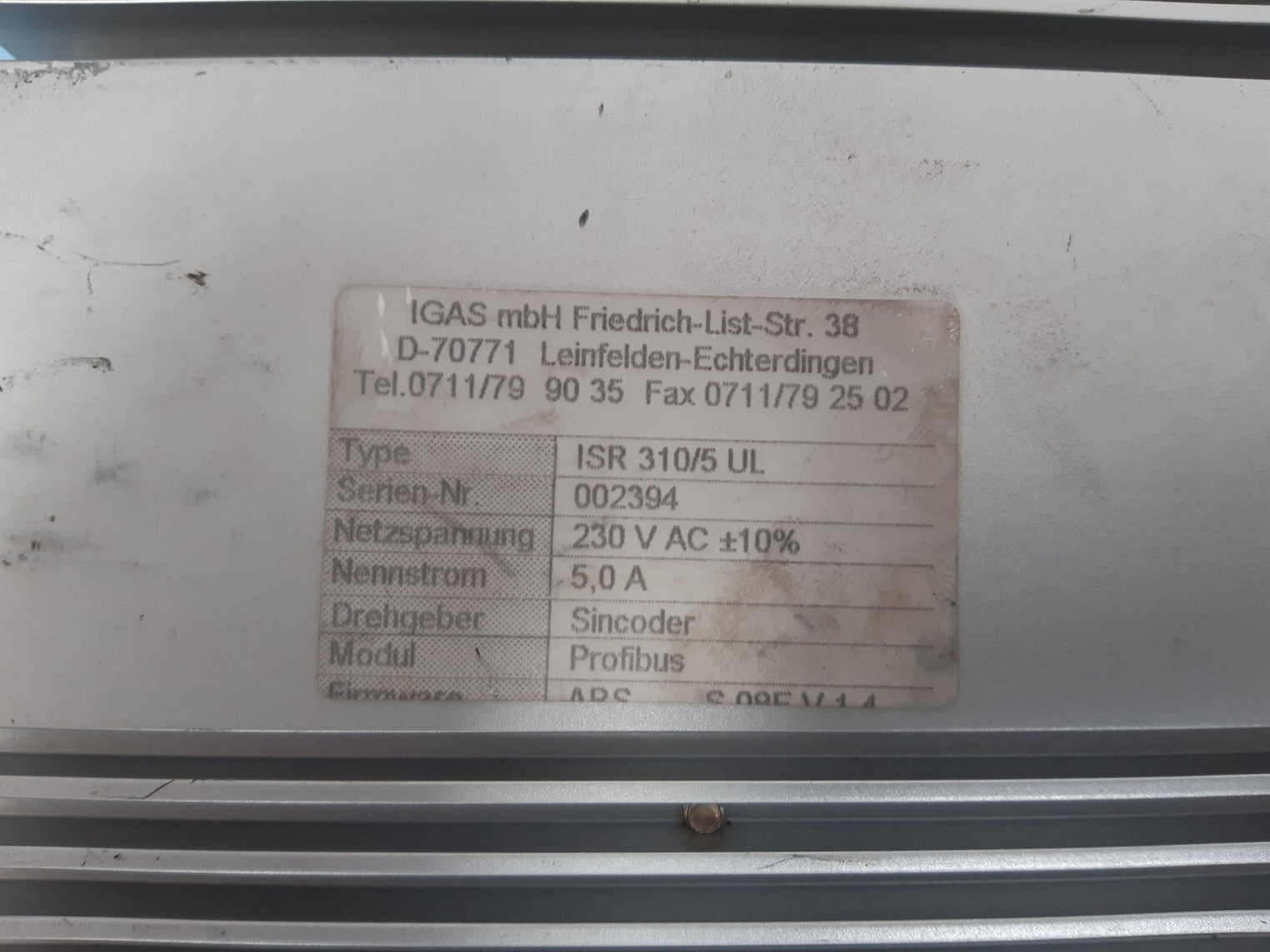 Metronix ars-310/5 servo controller isr 310/5 ul