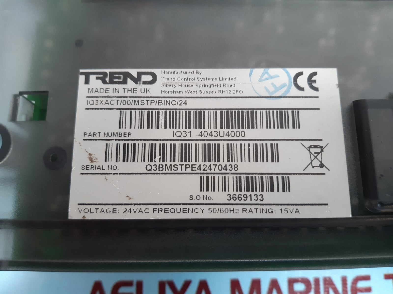 Trend iqe 3xact controller iq3xact/00/mstp/binc/24