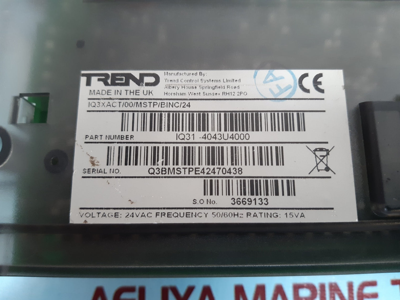 Trend iqe 3xact controller iq3xact/00/mstp/binc/24