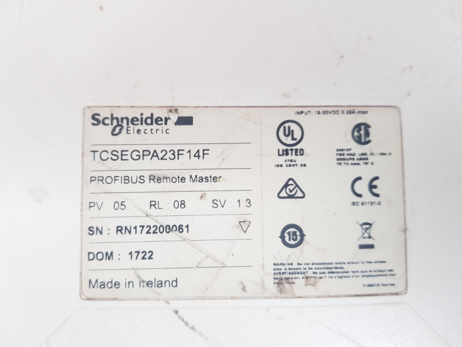 Schneider electric tcsegpa23f14f profibus remote master