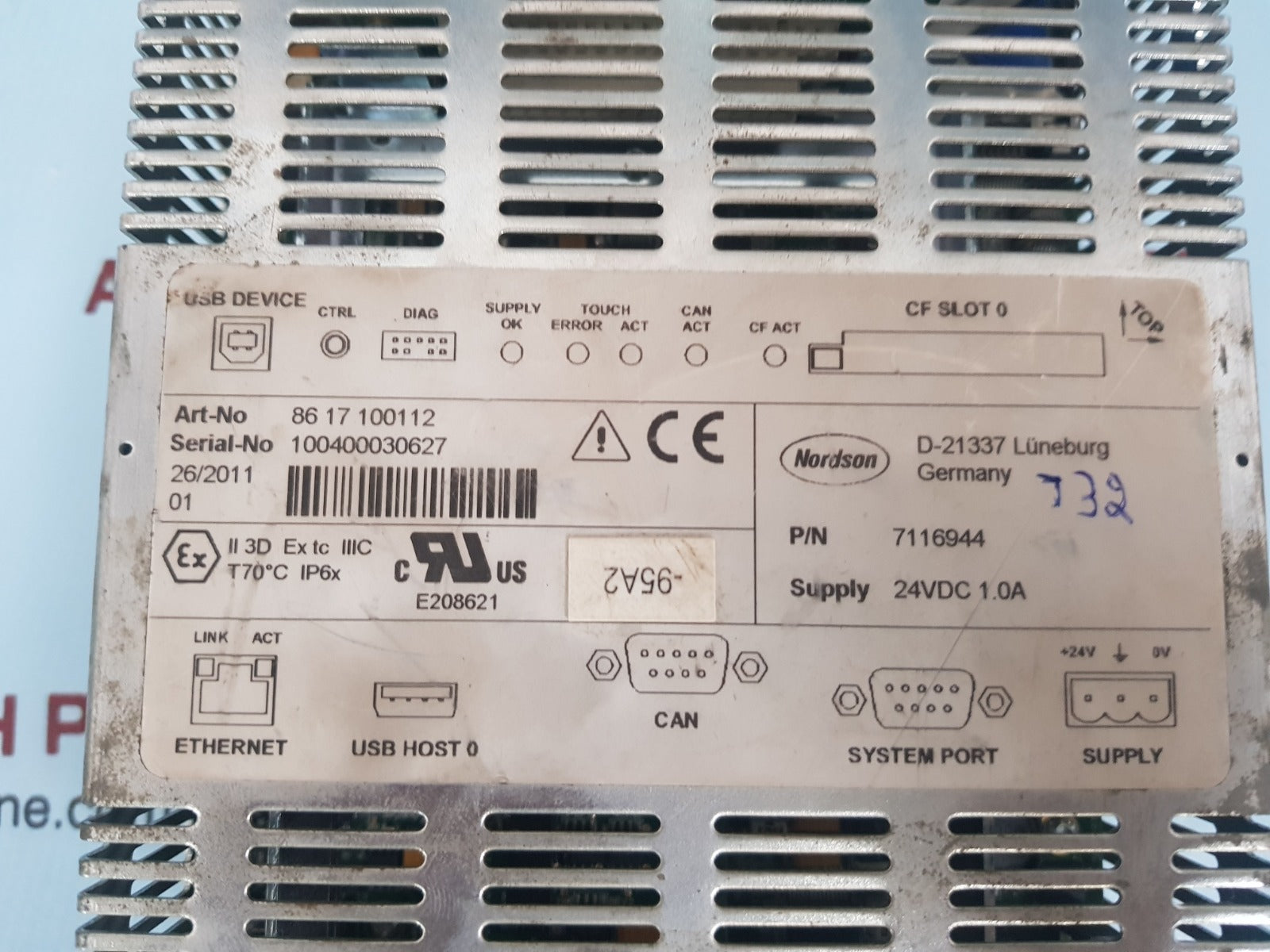 Nordson 7116944 operator panel 86 17 100112