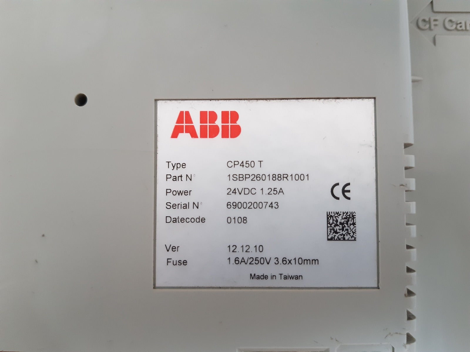 Abb cp450 t touch panel 1sbp260188r1001