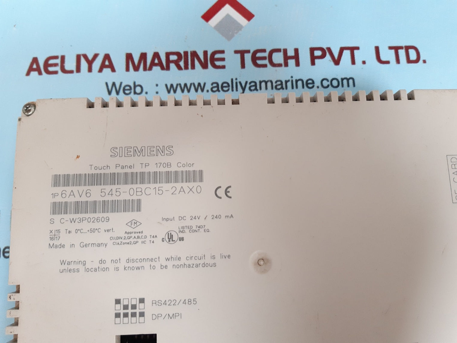 Siemens 6av6 545-0bc15-2ax0 simatic tp 170b touch panel
