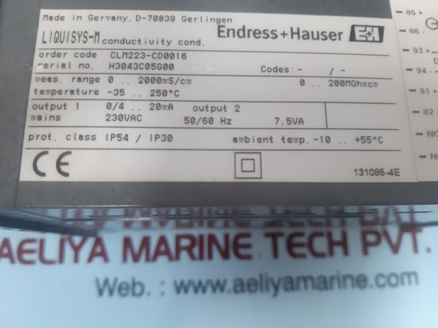 Endress+hauser liquisys-m conductivity transmitter