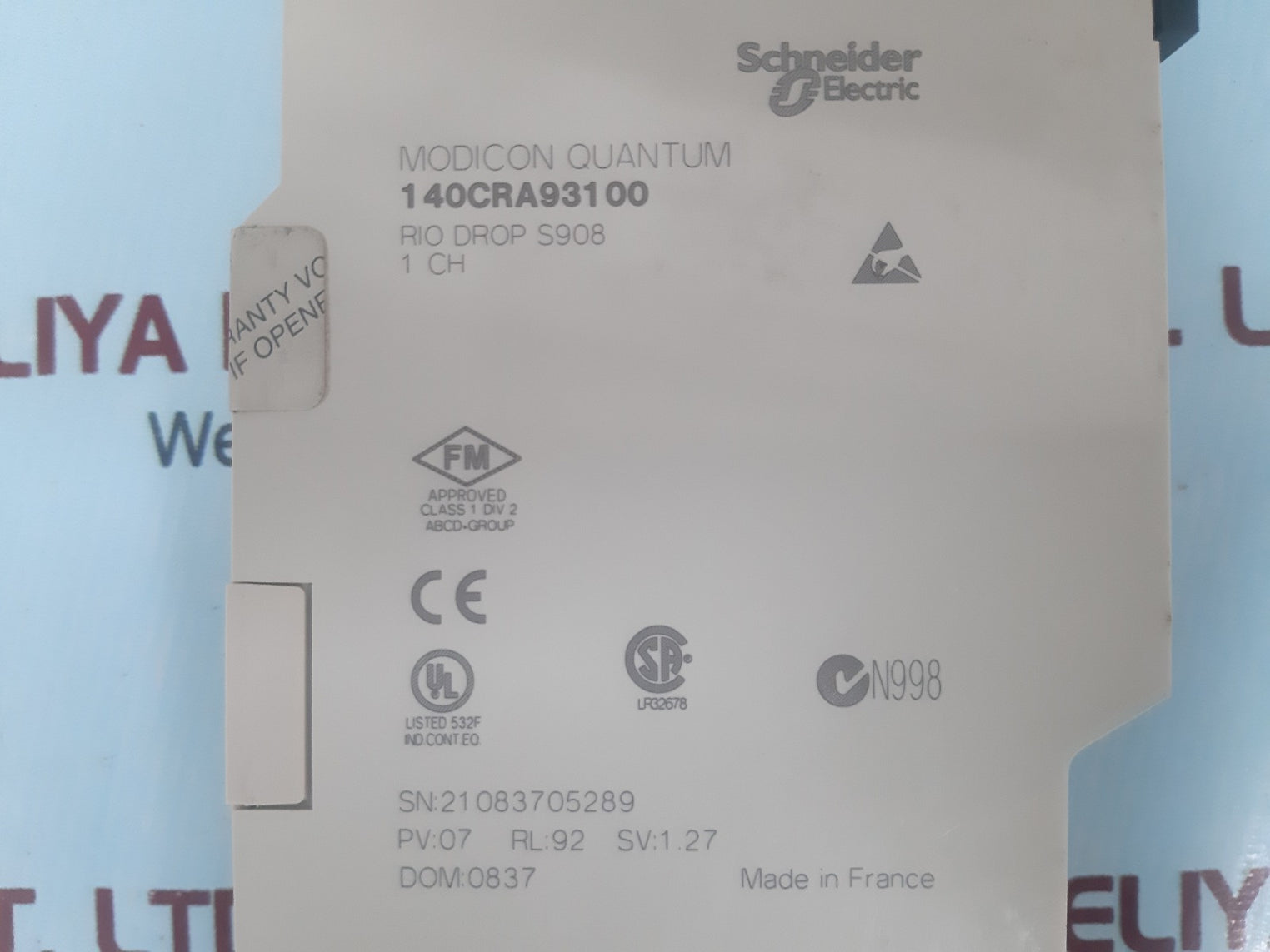 Schneider electric modicon quantum 140cra93100 rio drop module 
