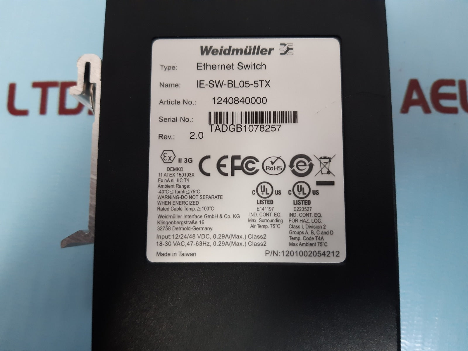 Weidmuller ie-sw-bl05-5tx ethernet switch 1240840000