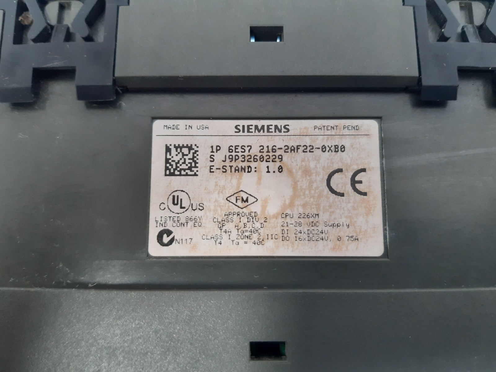 Siemens simatic s7-200 6es7 216-2af22-0xb0 controller 