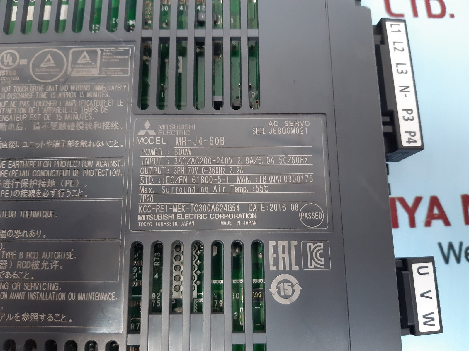 Mitsubishi electric melservo-j4 mr-j4-60b servo driver 