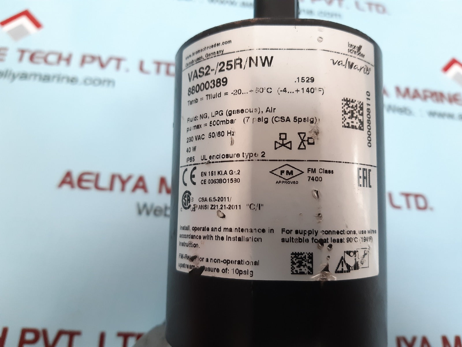 Kromschroder vas2-/25r/nw solenoid valve