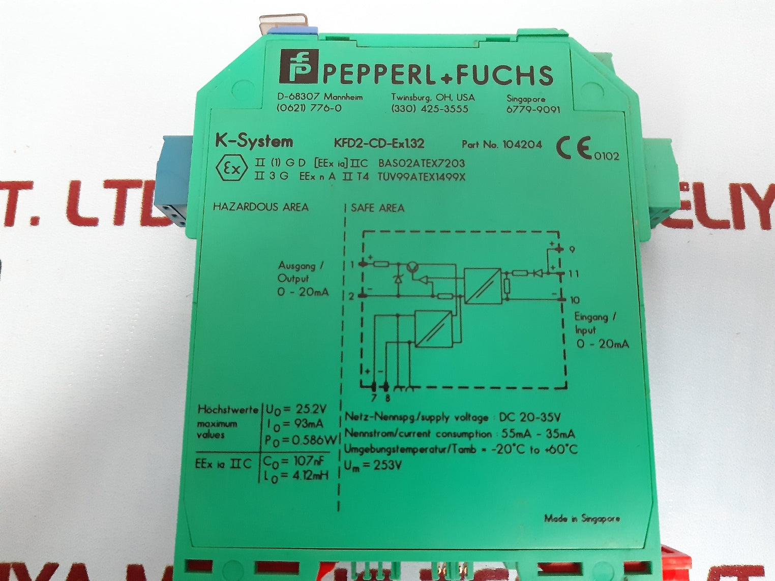 Pepperl+fuchs kfd2-cd-ex1.32 relay 104204