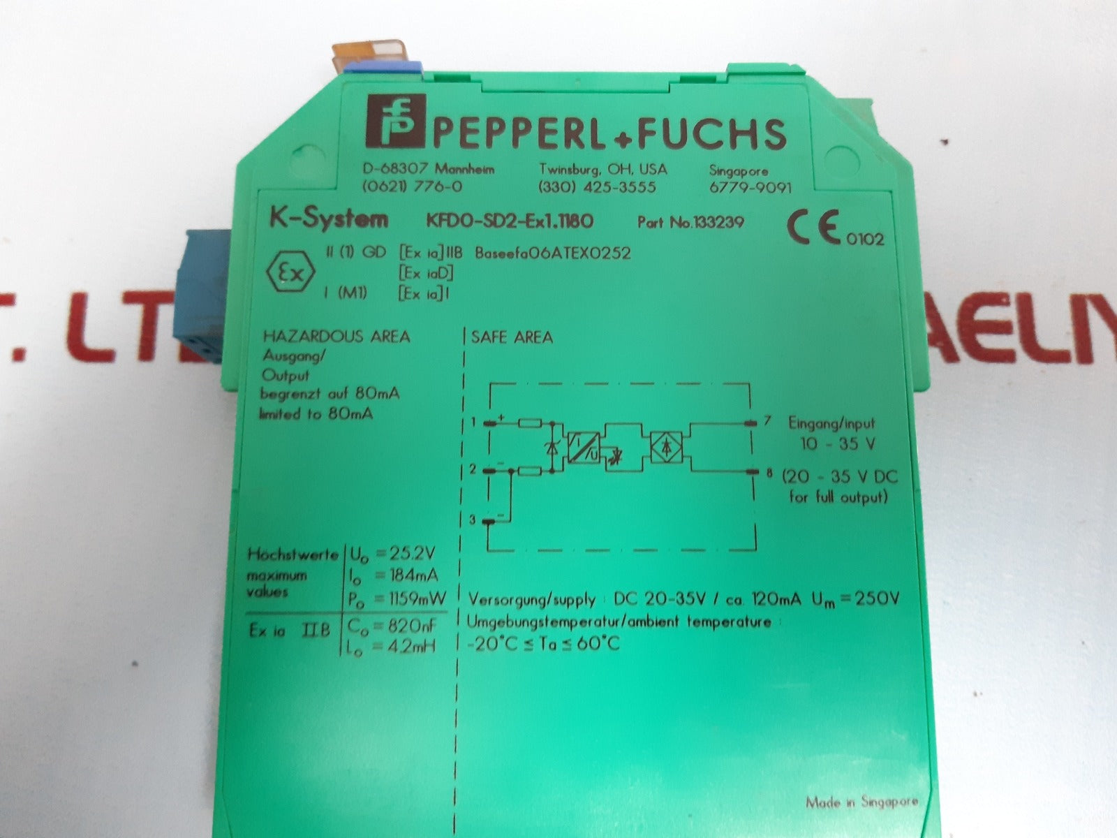 Pepperl+fuchs kfdo-sd2-ex1.1180 isolated barrier 