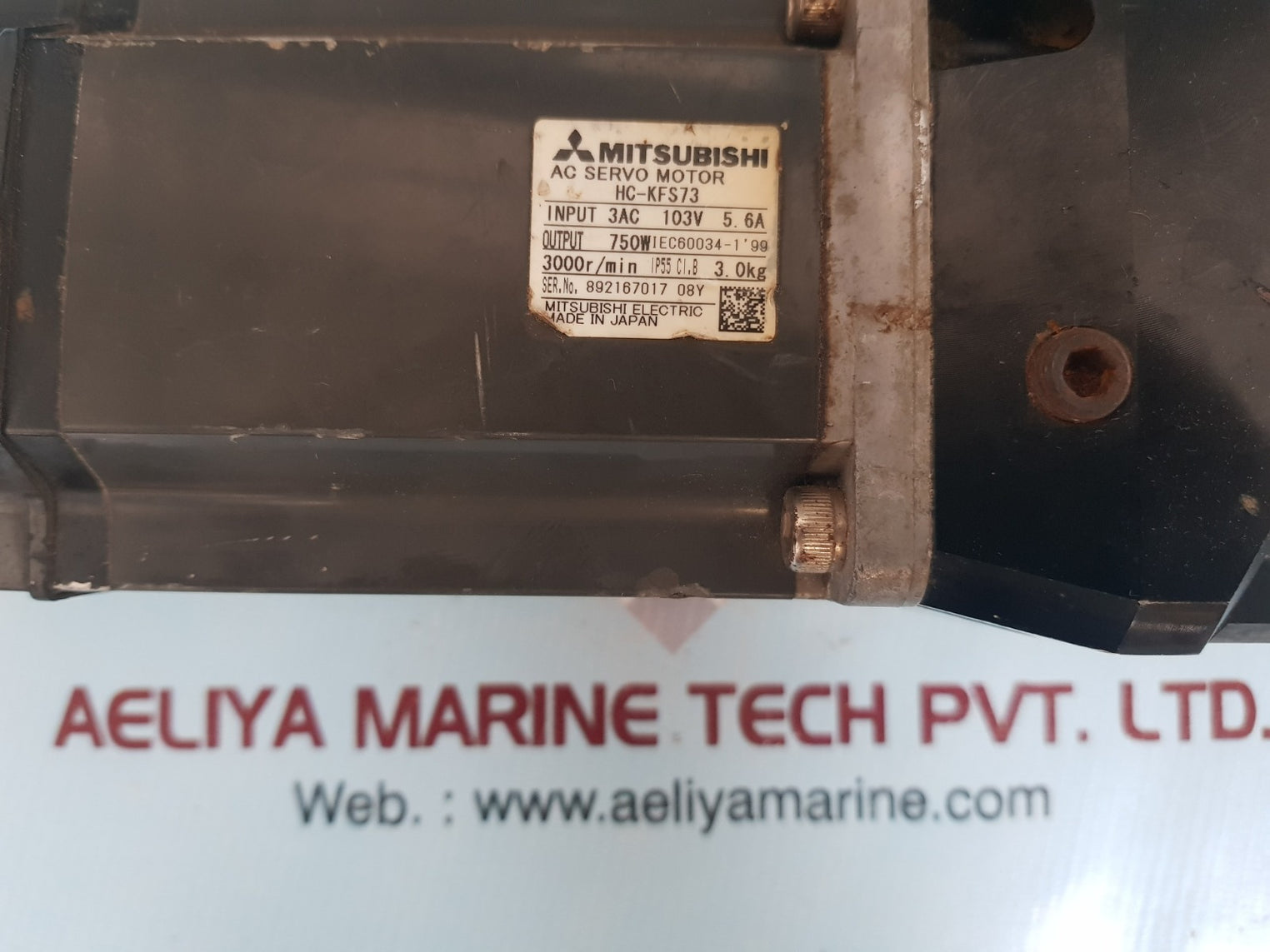 Mitsubishi hc-kfs73 ac servo motor with apex dynamics abro90-sz-pz