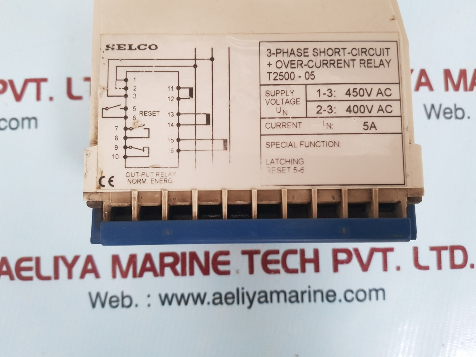 Selco t2500 3-phase short-circuit+over-current relay t2500-05