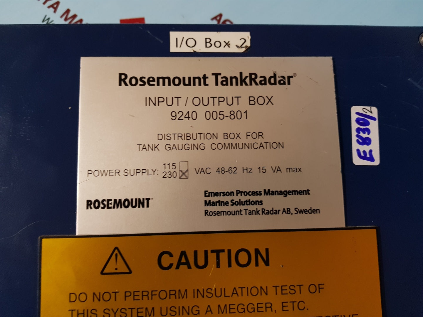 Rosemount tankradar 9240 005-801 input/output box