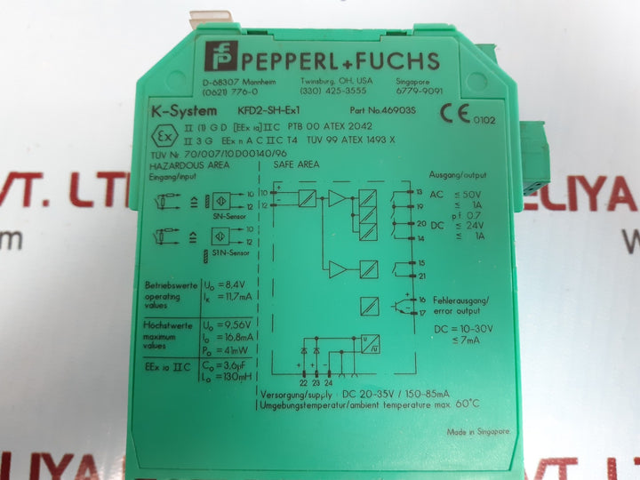 Pepperl+fuchs kfd2-sh-ex1 switch amplifier 46903s