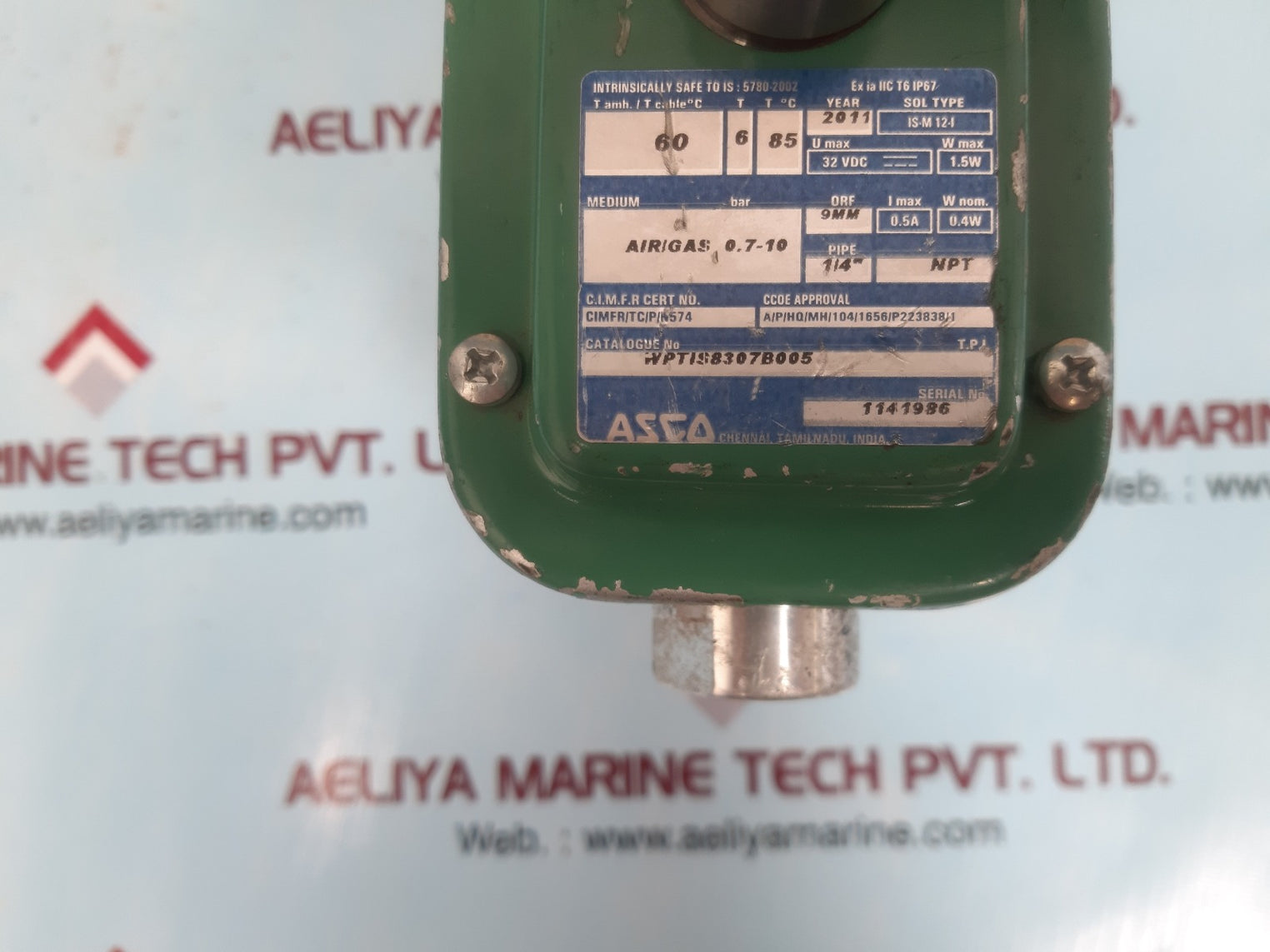 Asco is-m 12-1 solenoid valve wptis8307b005